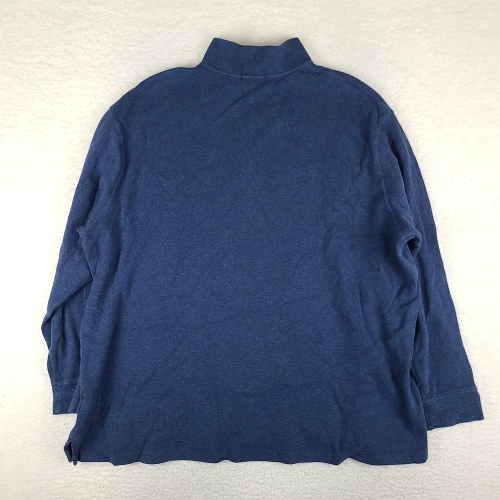 Polo Ralph Lauren Sweater Mens 2XB 2XL XXL BIG Blue Navy Quarter Zip Estate Rib